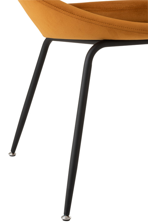 J-Line stoel Rond - metaal/textiel - oker - 2 stuks - vtwonen shop