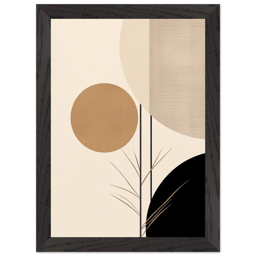 Artfulprints Poster met Lijst Japandi abstract II   - A4 21x29.7 cm - Meerkleurig