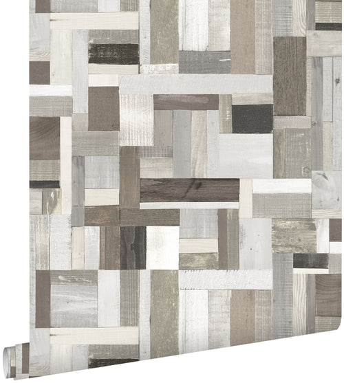 ESTAhome behang sloophout beige en taupe - 53 cm x 10.05 m - 138513