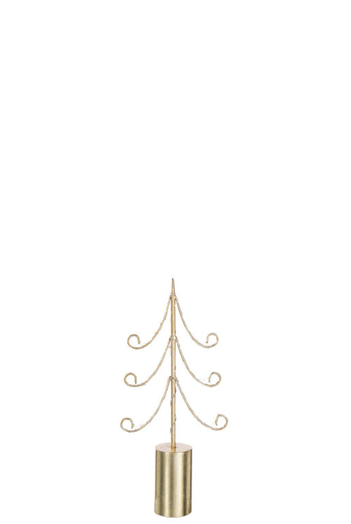 J-Line decoratie Boom - ijzer - goud - small - LED lichtjes - vtwonen shop