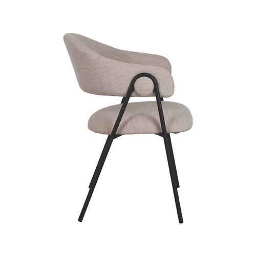 LABEL51 Eetkamerstoel Lowen - Naturel Bouclé - Zithoogte 49cm - vtwonen shop