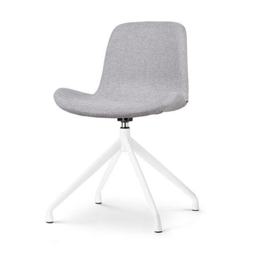 Nolon Nola-Fé Eetkamerstoel Lichtgrijs - Draaibaar Wit Onderstel - vtwonen shop