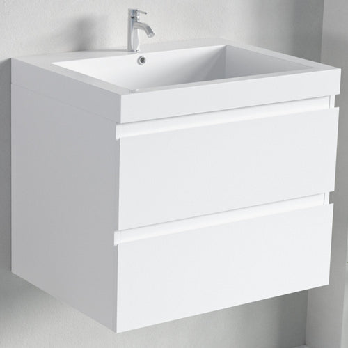 LOMAZOO badmeubelset Avalon - met hoge kast - glanzend wit - 60 cm