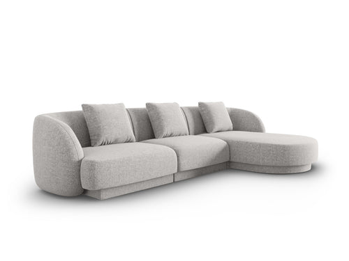 Cosmopolitan Design rechter hoekbank Tulum 4-zits, chenille, lichtgrijs - 156x255x70cm