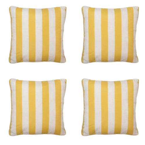 Madison sierkussen Amora - geel - 50x50x10cm - set van 4