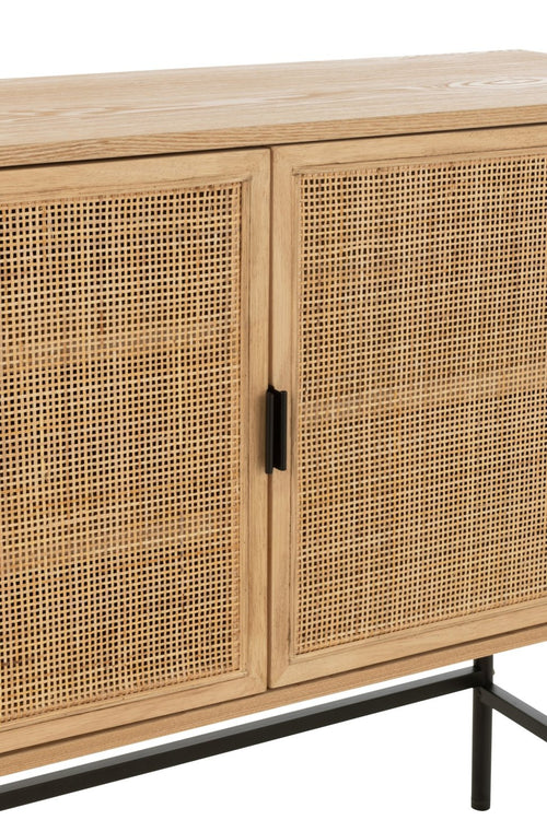 J-Line kast Vierkant - metaal - naturel/zwart - small