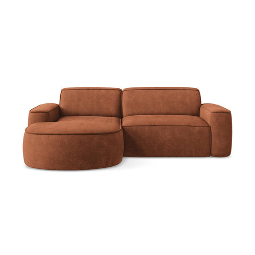 LaMiaSofa hoekbank links Melissa - chenille stof - terracotta - 224x166x70