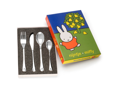 Zilverstad - Kinderbestek Nijntje Fruit 4-delige set RVS 18/10 - vtwonen shop