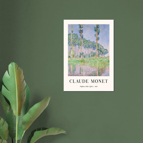 Artfulprints Poster Claude Monet - Poplars, pink effect   - 50x70 cm - Meerkleurig