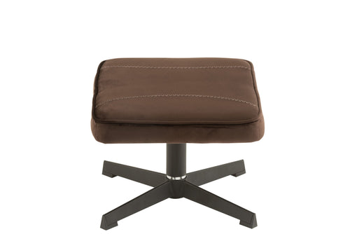 J-Line zetel Relax + voetbank - metaal/textiel - donkerbruin