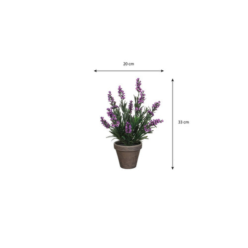 Mica Decorations Lavendel Kunstplant in Bloempot Stan - H33 x Ø20 cm - Paars