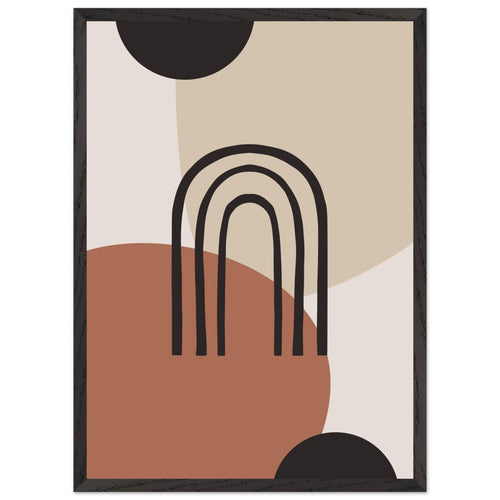 Artfulprints Poster met Lijst Boho - Natural arches   - 50x70 cm - Terracotta