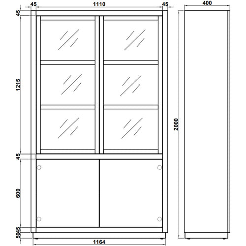 DÉJA Living Vitrinekast Cuenca - Bruin Eiken - 120x40x200cm