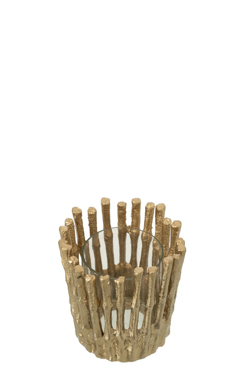 J-Line kaarshouder - aluminium - goud - small