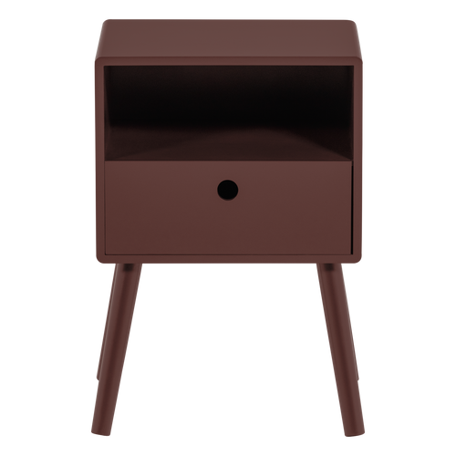 WOOOD nachtkastje Ozzy - MDF - Bordeauxrood - 53x36x30