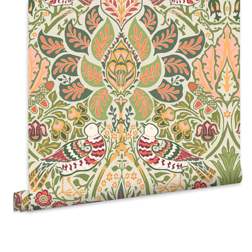 William Morris at Home Vliesbehang - Dove & Rose Olive - 1000x52
