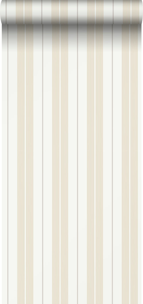 Sanders & Sanders behang strepen geel en beige - 53 cm x 10.05 m - 640693