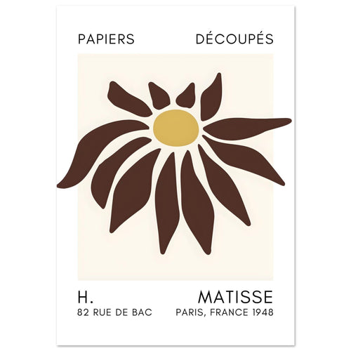 Artfulprints Poster met Lijst Matisse – Deep sea dance brown   - 50x70 cm - Bruin