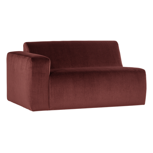 WOOOD 1,5-zits bank arm links Mojo Base - Velvet - Kast.bruin - 74x145x97