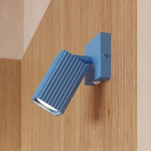 Sollux Lighting Wandlamp RAYO azuurblauw met schakelaar - 8x16x16cm