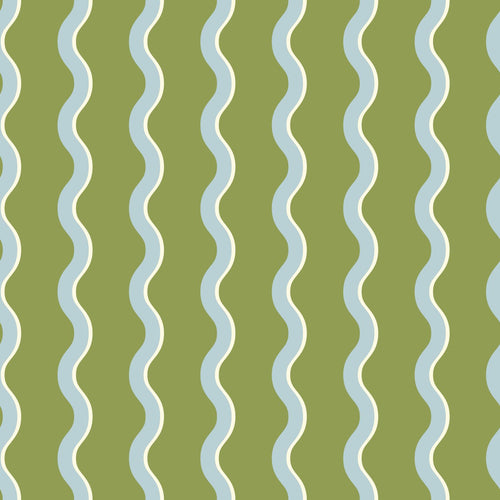 ESTAhome behang golvende strepen groen en blauw - 50 x 900 cm - 131726