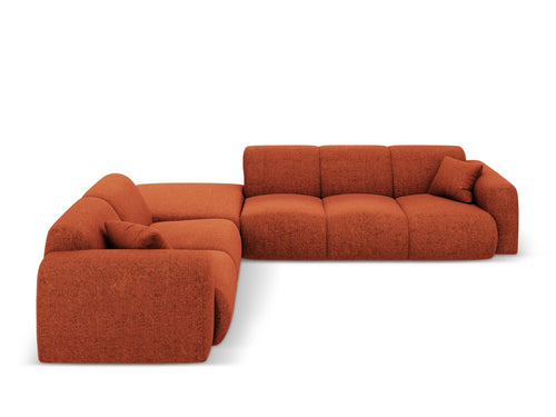 Cosmopolitan Design linker hoekbank Nolio 4-zits, chenille, terracotta - 250x315x72cm