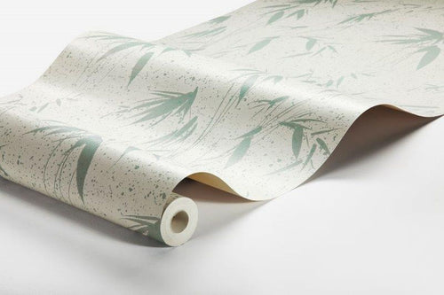 Borastapeter behang bladeren wit en vergrijsd blauw - 53 cm x 10.05 m - 660301 - vtwonen shop