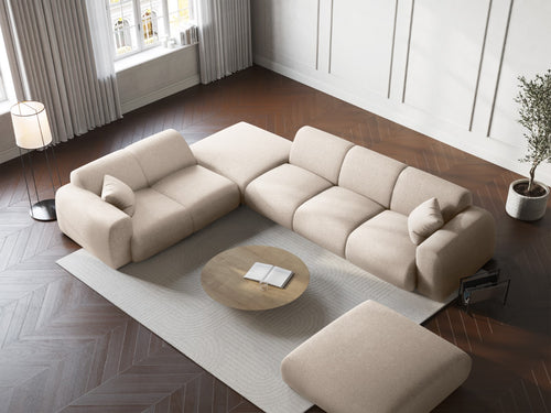 Cosmopolitan Design linker hoekbank Nolio 4-zits, chenille, lichtbeige - 250x315x72cm