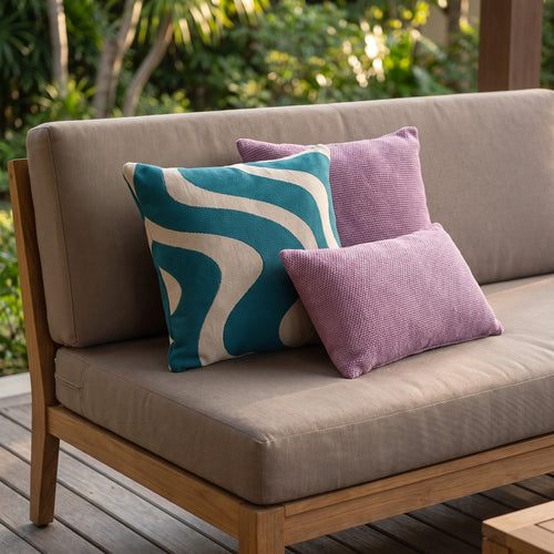 KUSSENSET - 3-delig - Purple Wave - 45x45 cm, 30x50 cm - inclusief binnenkussens - blauw, beige, paars