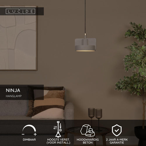 Lucide hanglamp NINJA - 1xE27 - Grijs