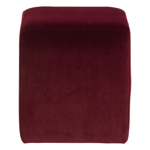 WOOOD poef Lucen - Velvet - Bordeauxrood - 40x54x37
