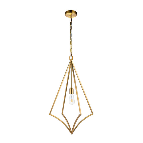 Elstead Feiss Nico Hanglamp met draadframe, gepolijst messing