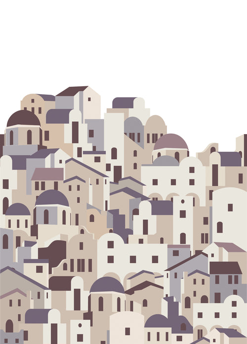 ESTAhome fotobehang mediterrane huisjes beige en grijs - 200 x 279 cm - 159260 - vtwonen shop