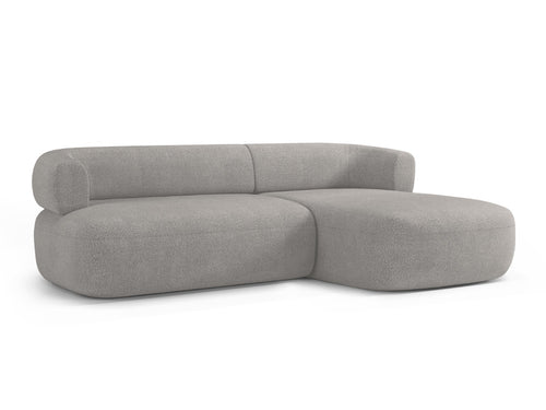 Micadoni rechter hoekbank Jenny 5-zits, boucle lichtgrijs - 145x225x73cm
