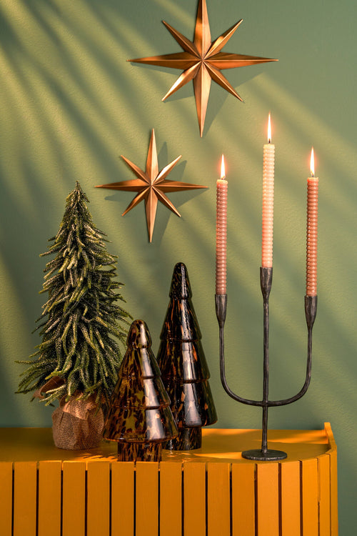 House of Seasons Stretto Kandelaar - L21 x B10 x H41 cm - Zwart - vtwonen shop