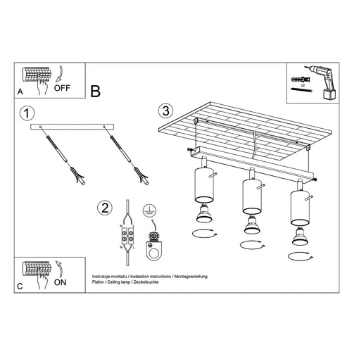 Sollux Lighting Plafondlamp RING 3L olijfgroen - 45x6x17cm