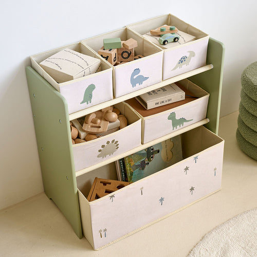 Petite Amélie Speelgoedkast met opbergbakken Dino - Met zes opbergbakken - Toegankelijke hoogte - vtwonen shop