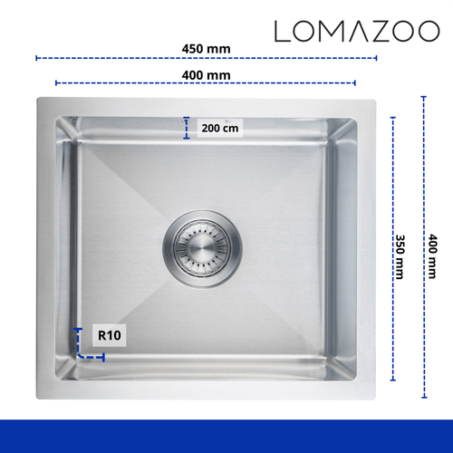 LOMAZOO spoelbak Polaris - RVS - 45 cm