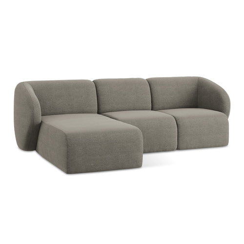 LaMiaSofa hoekbank links Cervo - bouclé - grijs - 248x166x105