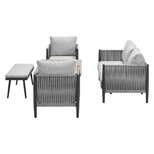 Garden Impressions loungeset Tavira - Brugge grey sand - 5-delig - vtwonen shop