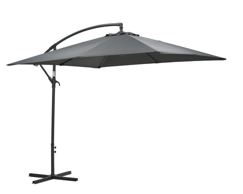 Corfu parasol - 250x250 cm - carbon black - donker grijs - vtwonen shop
