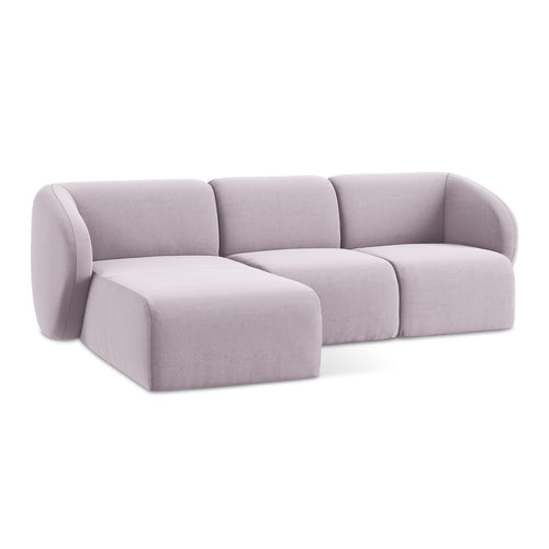 LaMiaSofa hoekbank links Cervo - velours - lavendel - 248x166x79