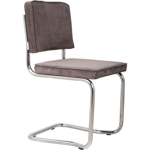 Zuiver Ridge Rib Kink Eetkamerstoelen Grijs - Set van 2 - vtwonen shop