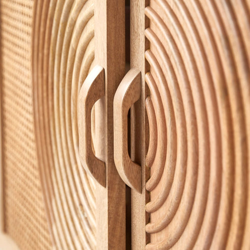 Tikamoon Buffetkast van massief mangohout en rotan 115 cm - Naturel - vtwonen shop