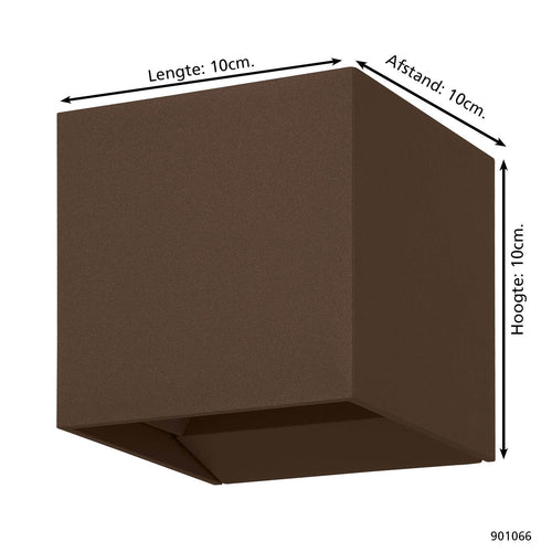 EGLO wandlamp Calpino 3 - led - 10 cm - roestbruin