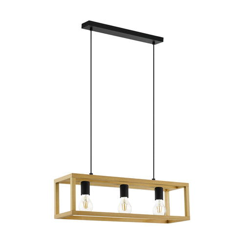 EGLO blackcrown 1 hanglamp Blackcrown 1 - e27 - 70 cm - zwart/bruin - vtwonen shop