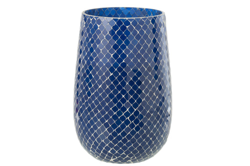 J-Line geurkaars Mia Mozaiek - Juniper love - glas - blauw - large - 230U