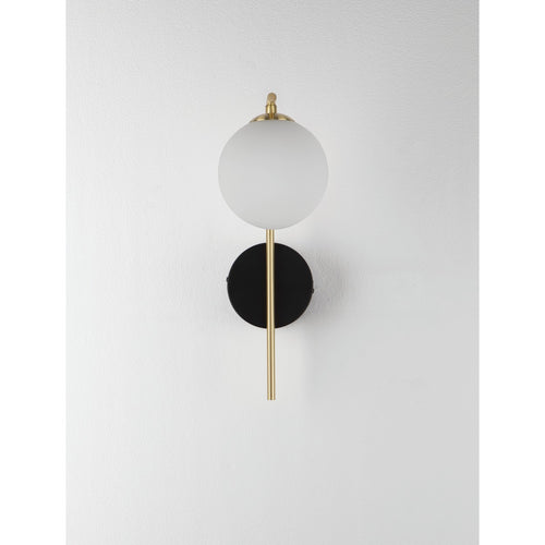 Nova Luce SAVOY Bolvormige wandlampen in opaal, satijngoud en matzwart, LED G9 1x5W