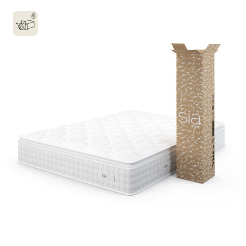 Sia Home - Matras HYBRIDE PREMIUM CLOUD - traagschuim. latex & pocketveren wit 90cm