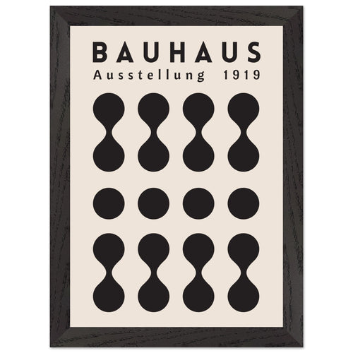 Artfulprints Poster met Lijst Bauhaus - Ausstellung 1919   - A4 21x29.7 cm - Zwart / Wit